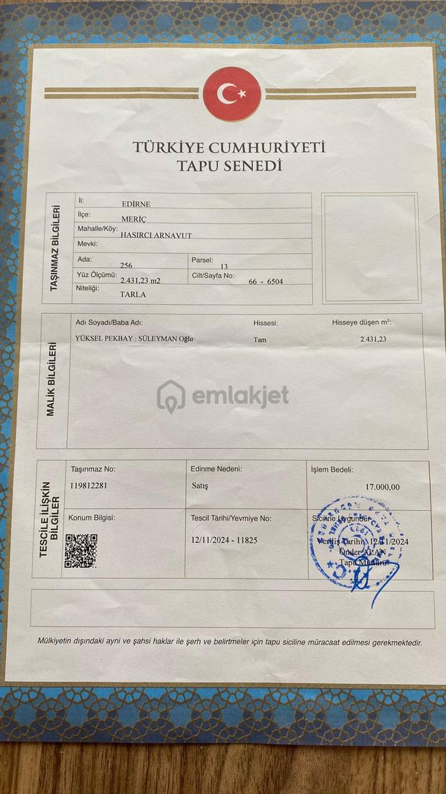 Acilen Satılık Tarla 3