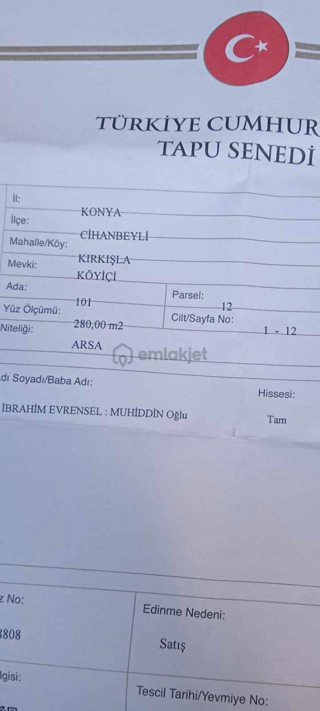280 Mt Arsa Tek Tapulu Acil Satılık 3