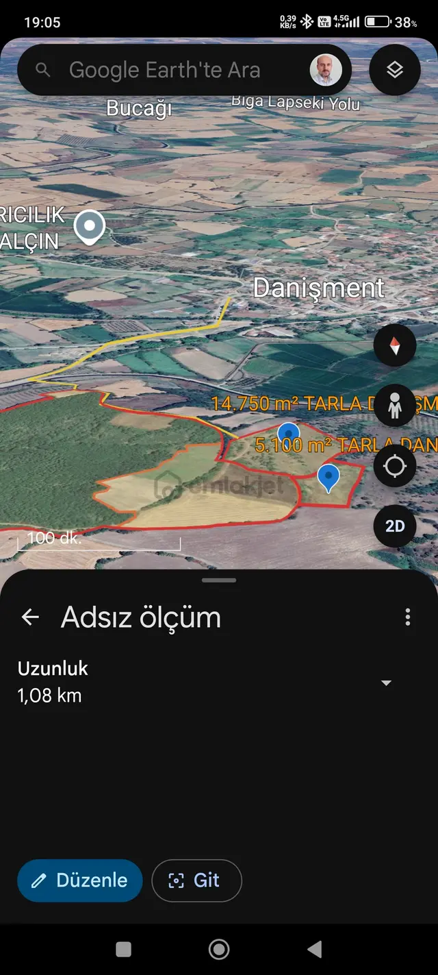 19.850 M² Bitişik 2 Tarla! | Kadastro Yola Cephe, Su Kanalına 500m, Yatırım & Çiftlik Fırsatı! 3