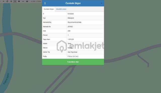 Goldhouse Dan Satılık Kırklareli Babaeski De Ana Cadde Üzeri Tarla 1