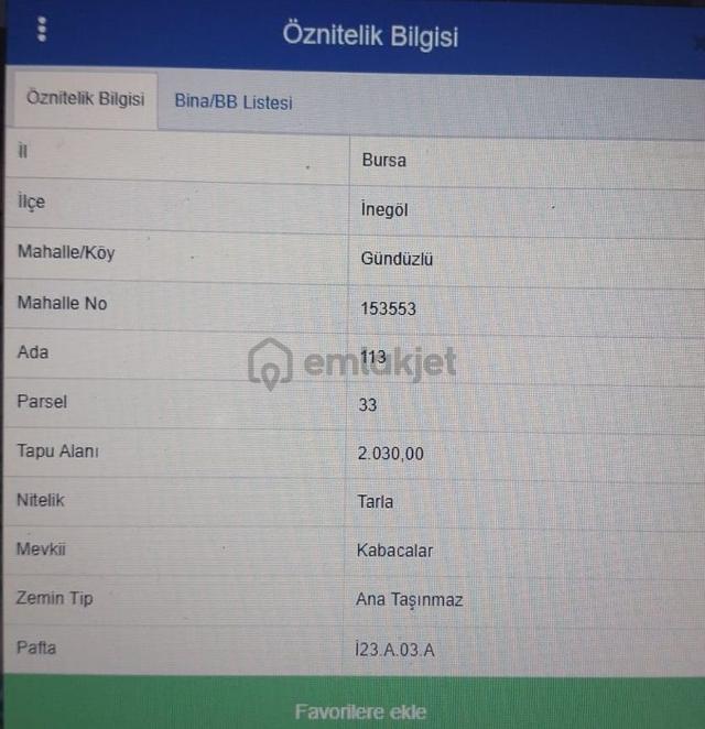 Src Emlaktan Bursa İnegöl Gündüzlü Mah. Yola Cephe Yatırımlık Tarla 2