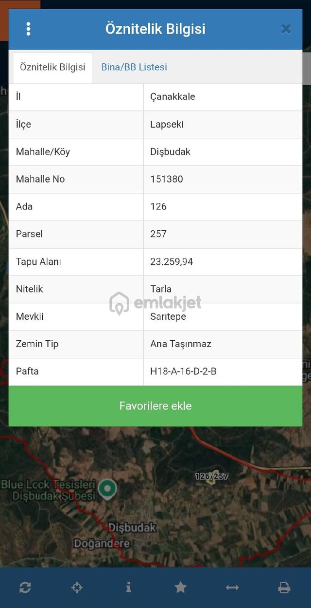 Çanakkale Lapseki Dişbudak Satılık Tarla 4
