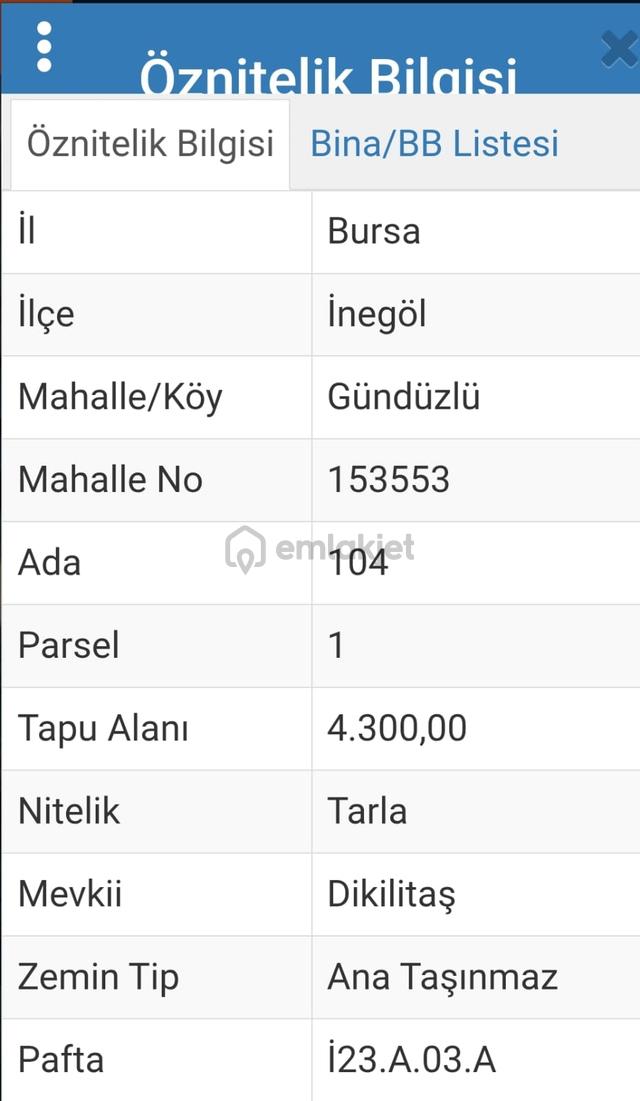 Src Emlaktan Bursa İnegöl Gündüzlü Mah. Yola Cephe Yatırımlık Tarla 4