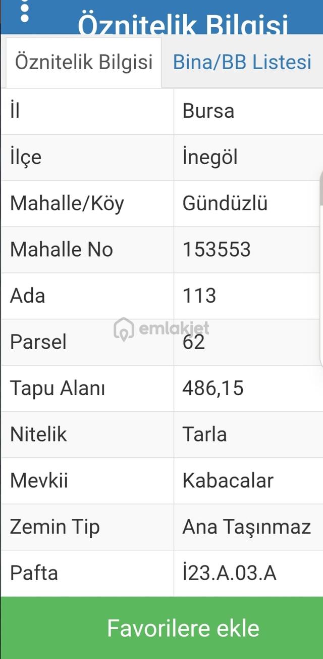 Src Emlaktan Bursa İnegöl Gündüzlü Mah. Yatırımlık Tarla 5