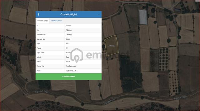Asya Evim Emlaktan Ağlasun Dereköy Köyünde Satılık Fırsat Tarla 1