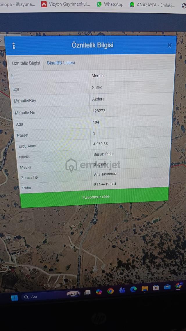 Mersin Silifke Akdere Gökbelen Mevkiinde Badem Bahçesi 2