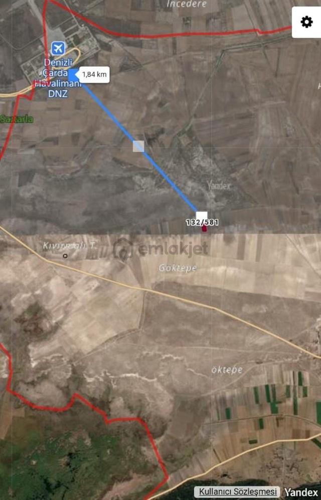 Denizli Çardak Çaltı Havaalanına 1,9 Km Uzaklıkta Satılık Bahçe 2