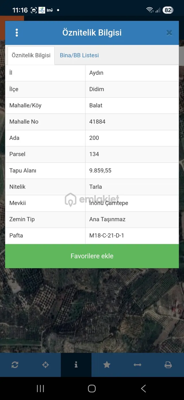 Aydın Balat Kadastro Yolu Olan Satılık Fırsat Tarla 1