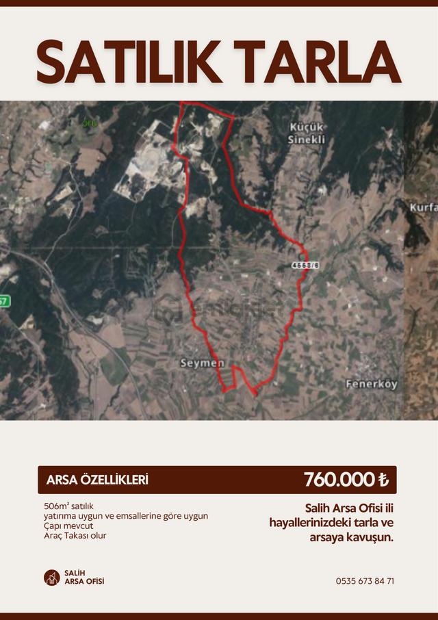 Silivri Büyükkılıçlı'da 506m² Satılık Tarla