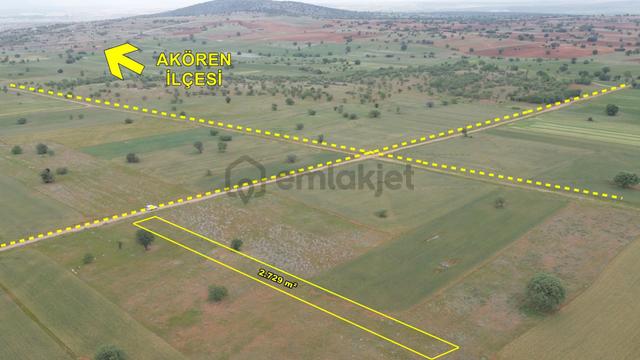 Konya Akören Ağalar'da Müstakil Tapulu 2729 M² Tarla 1