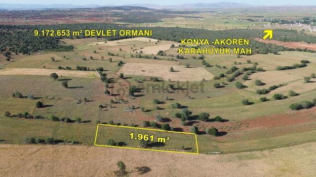 Akören Karahüyükde 1.961 M2 Müstakil Tapulu Tarla 1