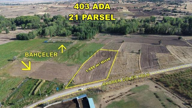 Konya / Akören / Tülce'de 1.999 M² Hisse Tapu Tarım Arazisi 1