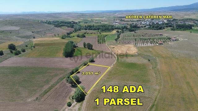 Konya / Akören / Çatören'de 3.091 M² Tarım Arazisi 1