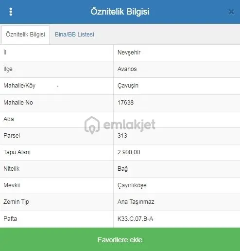 Avanos Çavuşin Köyünde 2900 M2 Satılık Üzüm Bağı 2