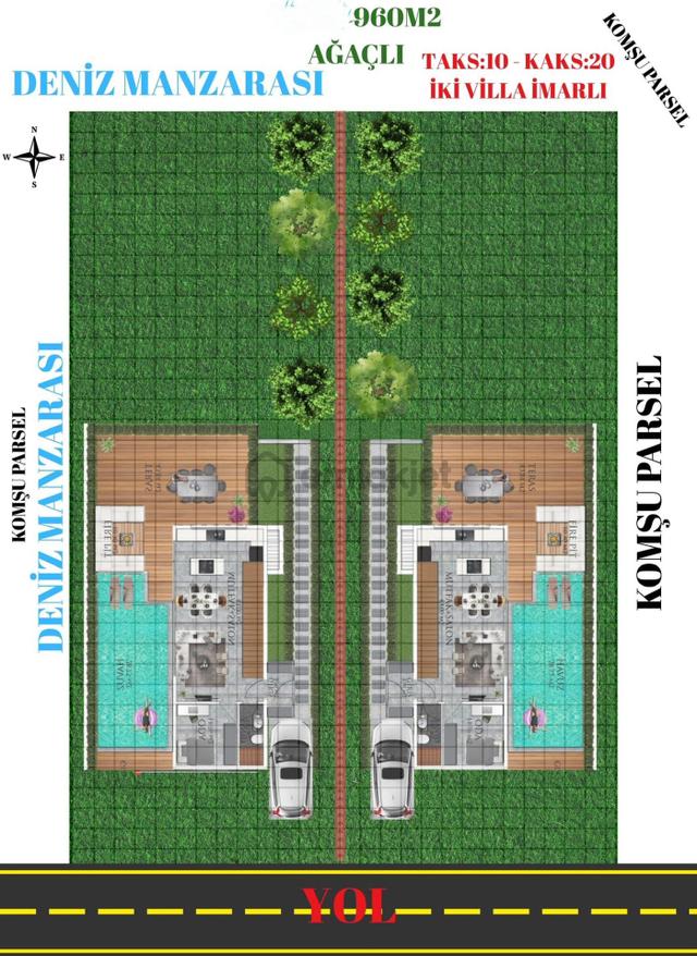 Müstakil Tapulu, İki Villa İmarlı Deniz Manzaralı Arsa 2