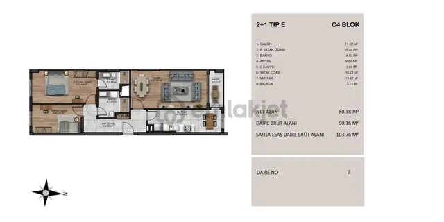 Vatandaşlık Tamamlamaya Uygun Yeni Sitede 2+1 Sıfır Daire 3