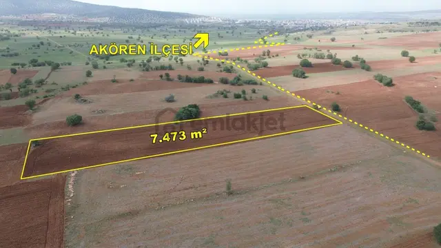 Akören Ağalarda 7.473 M2 Müstakil Tapulu Tarla 1