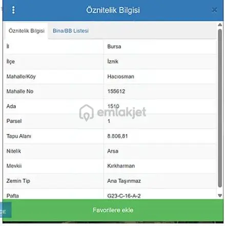İznik Hacıosman, Kırkharman Köy Merkezinde Satılık Tarla 4