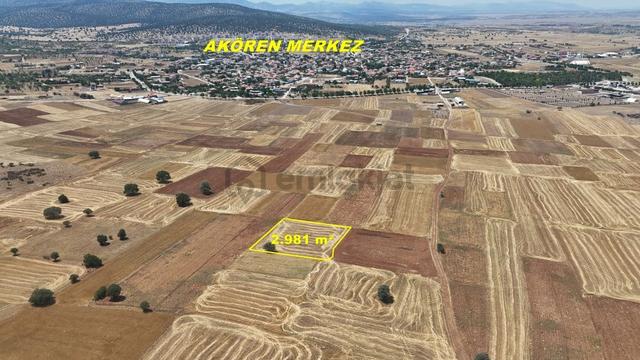 Konya / Akören / Hacılar Mahallesinde 2.981 M² Müstakil Tapulu Tarla 2
