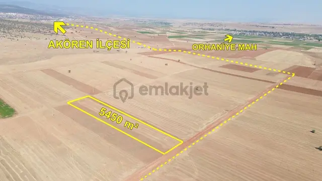 sulanır Tarla 5450 M² / Konya / Akören / Hacılar 3