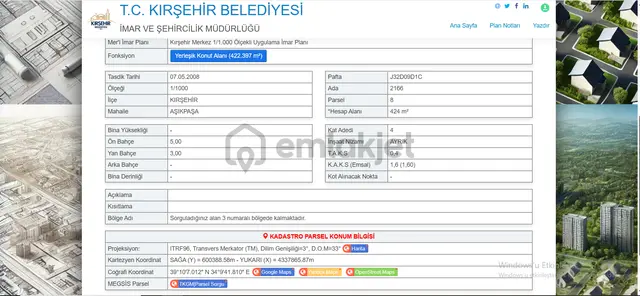 Global'den Opet Petrol İlerisinde 4 Kat İmarlı 424 M2 Satılık Arsa 5