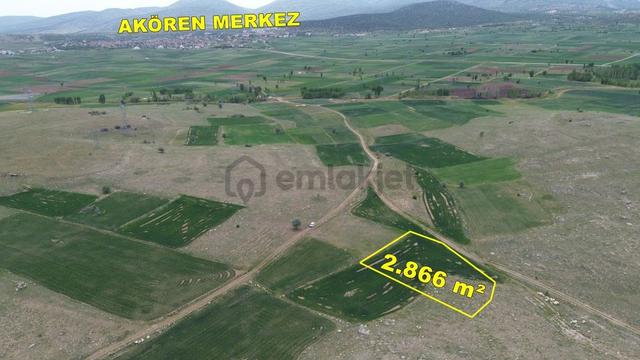 Konya / Akören / Tülce Mahallesinde 2.866 M² Müstakil Tapulu Tarla 2