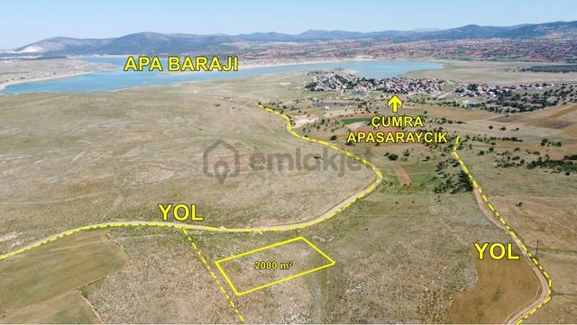 Konya / Çumra / Apasaraycık 2.000 M² Baraja Yakın Tek Tapu Tarla 1