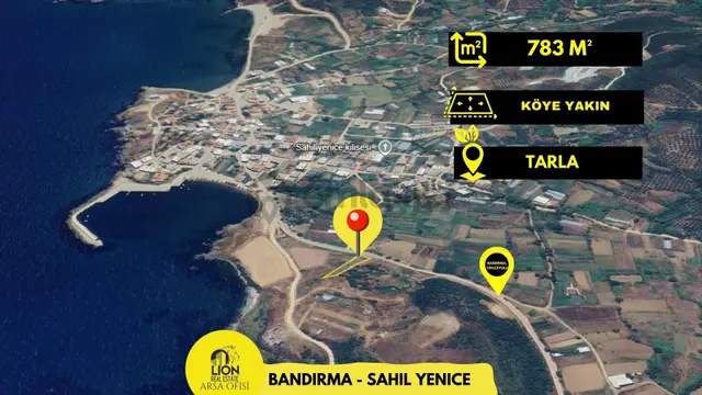 ⬛🟨 Lıon Emlak'tan Bandırma Sahil Yenice'de 783 M² Köye Yakın Fırsat Tarla🟨⬛ 1