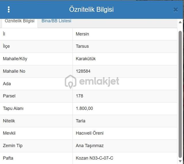 Mersin,tarsus, Karakutuk'te 1.800 M² Müstakil Tapulu Tarla – Uygun Fiyat 5