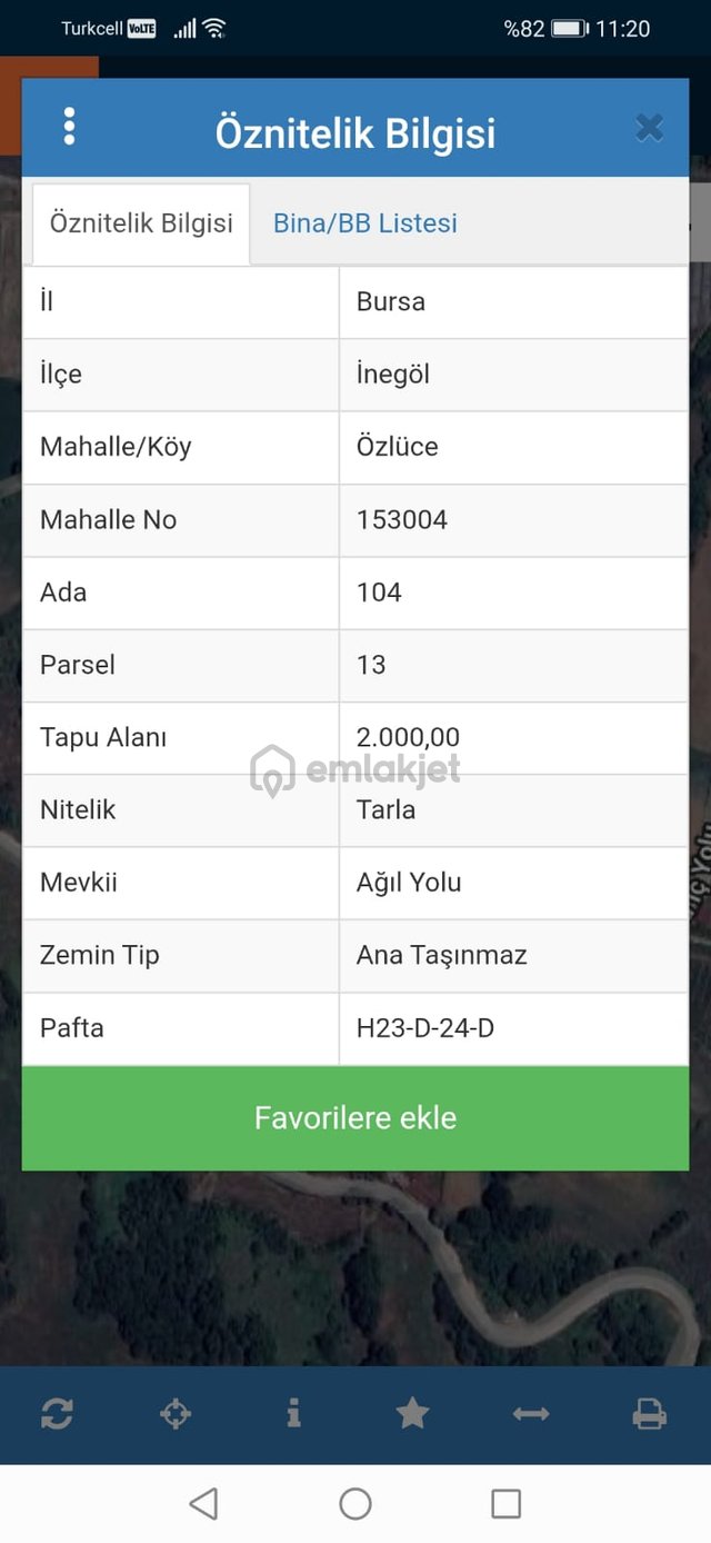 Bursa İnegöl Özlücede Satılık Tarla Bursa İnegöl Özlücede Satılık Tarla