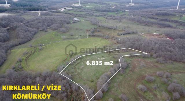Vize Kömürköy'de Satılık 6.835 M2 Tarla 1