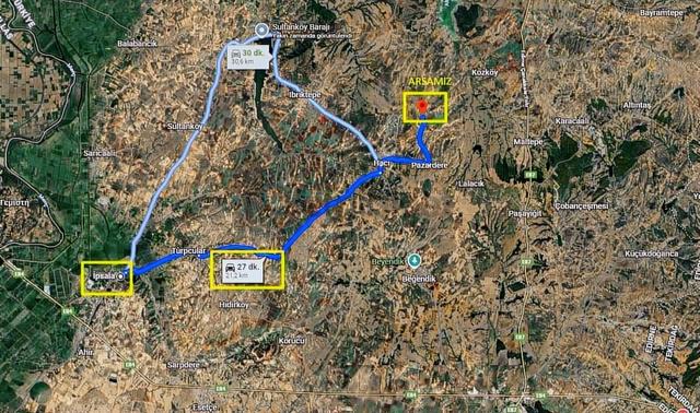 İpsala Pazardere'de Kadastro Yolu Olan Satılık Tarla 2