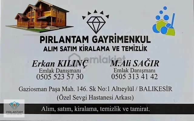 Balıkesir Gaziosmanpaşa Mh Kızmeslek Yanı 2+0 Pırlantam 3