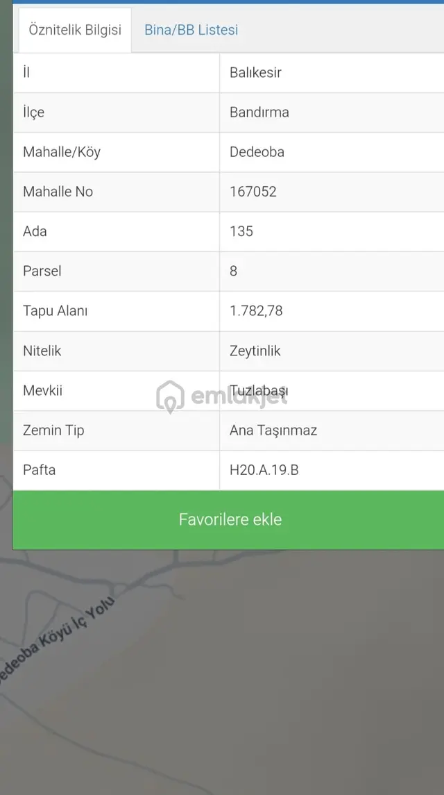 Bandırma Dedeobası Mahallesi Denize Yakın Satılık Zeytinlik 1