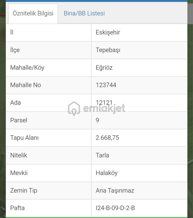İki Emlaktan Eğriözde Satılık 2668 Mt. Tarla 1