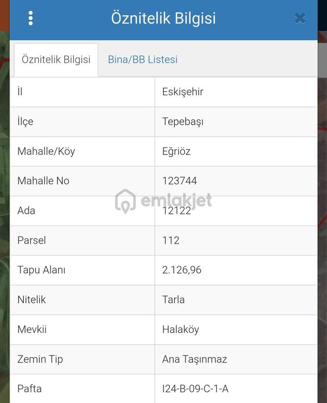 İki Emlaktan Eğriözde Yatırımlık 2126 Mt. Tarla 1