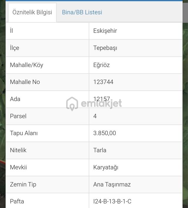 İki Emlaktan Eğriözde Yatırımlık 3850 Mt. Tarla 1