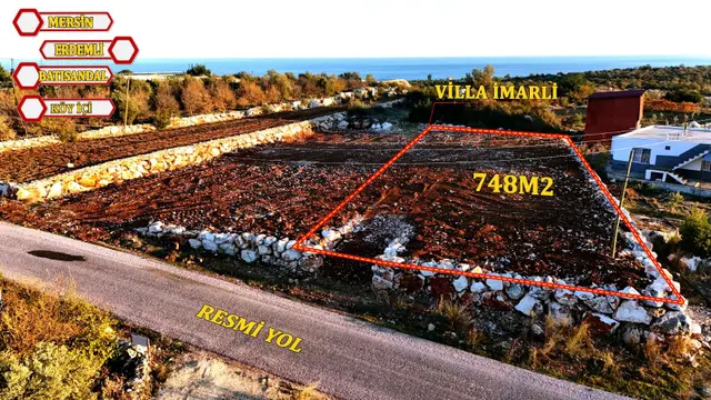 Erdemli Batısandalda Kapanmaz Deniz Manzaralı 748 M² Satılık Villa Arsası 1