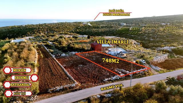 Erdemli Batısandalda Kapanmaz Deniz Manzaralı 748 M² Satılık Villa Arsası 5