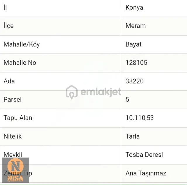 Nisa'dan Meram Bayatta Yatırımlık Tarla 3