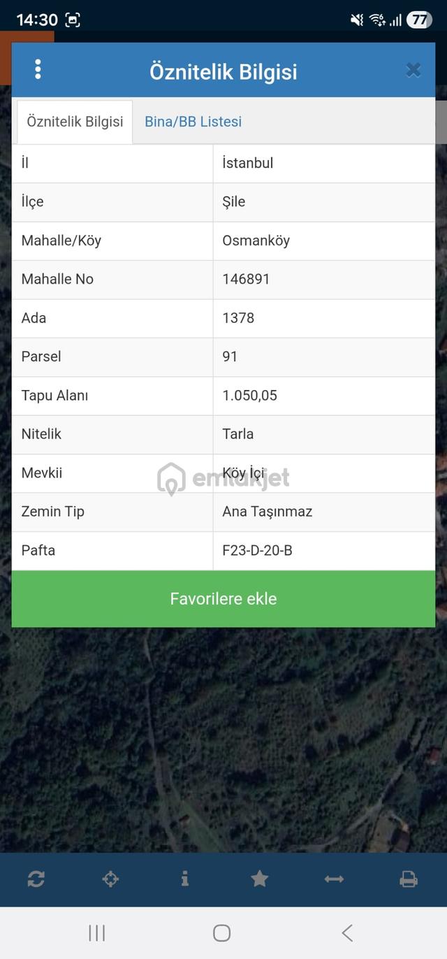 Şile Osmanköy Mah. Konut / Villa İmarlı Satılık 1.050m2 Arsa 3