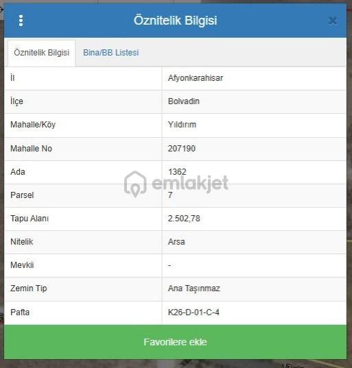 Yaman'dan Bolvadin Yıldırım Mah. Satılık Ticari Arsa (2.502 M²) 5