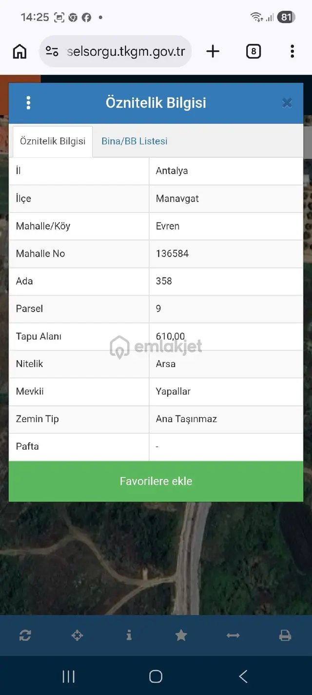 Satılık Arsamanavgat / Evren Mahallesi 2