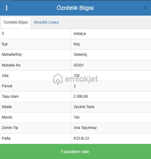 Kaş Gelemiş Denize 400 Metre Hisseli 400m² Acil Satılık 2