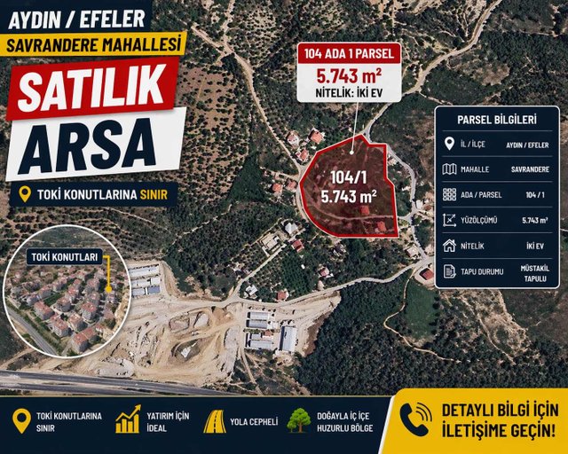 Divaland Gayrimenkulden Savrandere Toki Sınırında 5.750m2 Arsa Divaland Gayrimenkulden Savrandere Toki Sınırında 5.750m2 Arsa
