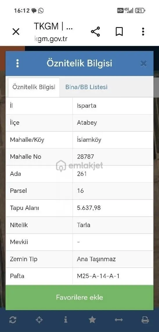 İslamköyde Satılık Tarla 2