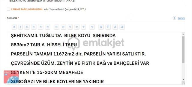 Tuğlu-bilek Sınırında Hesaplı Verimli Arazi 5