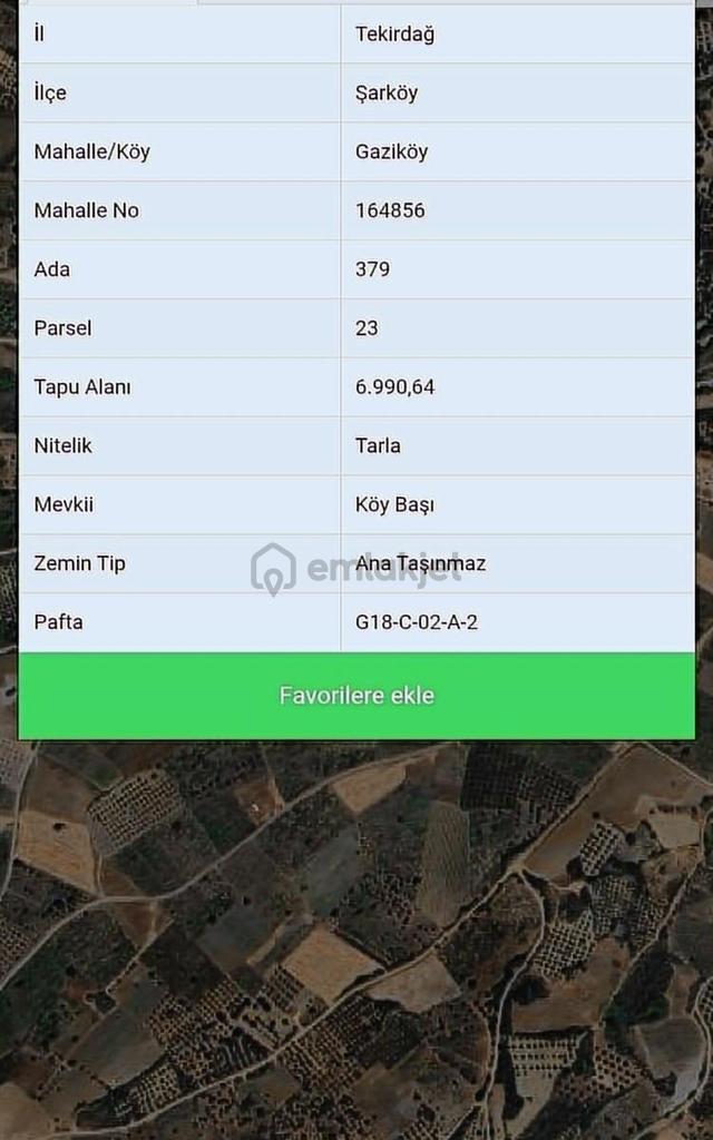 Şarköy Gaziköy Full Deniz Manzaralı İmarda Sorunsuz 1100 M2 3