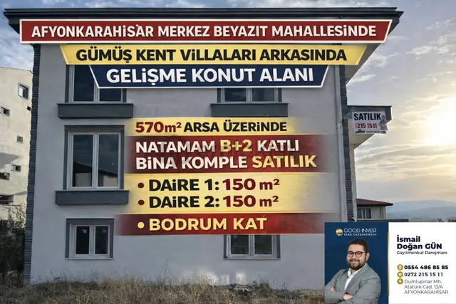 Merkez Beyazıt Mahallesinde Natamam B+2 Katlı Komple Satılık 1