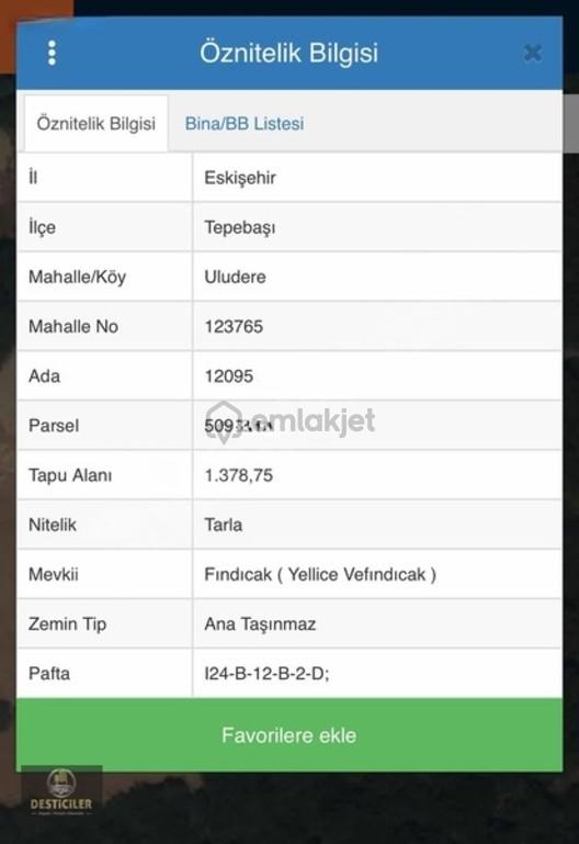 Om-desticiler'den Uludere Mahallesinde Yakın Satılık Tarla 1